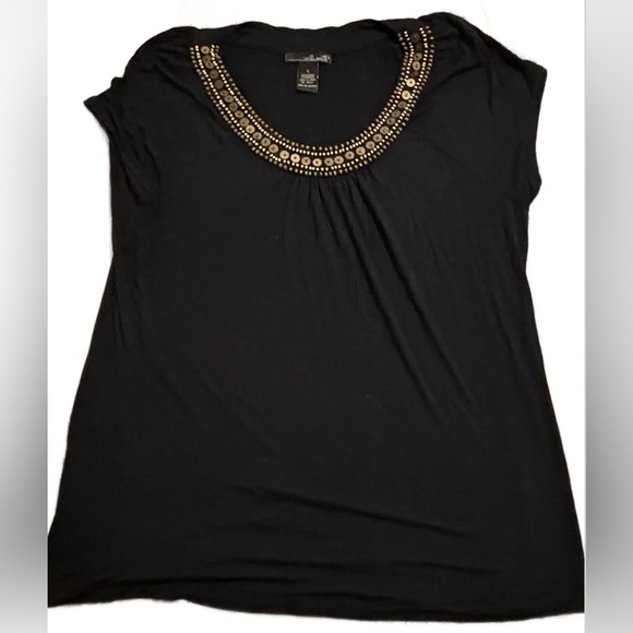 Willi Smith Tops - Black Willi Smith Embellished Women's Top